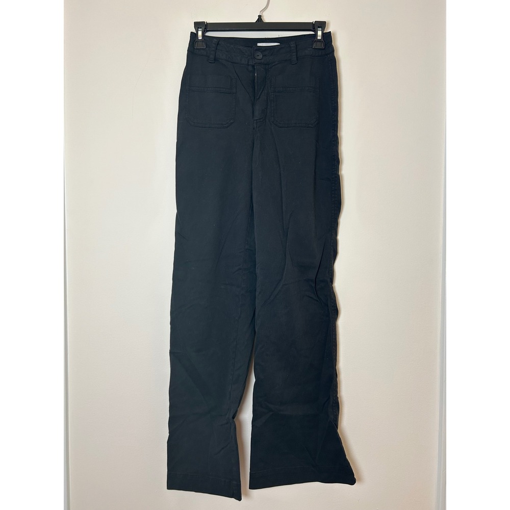 Bella Dahl Black Wide Leg Cropped Utility Pants Size 25
